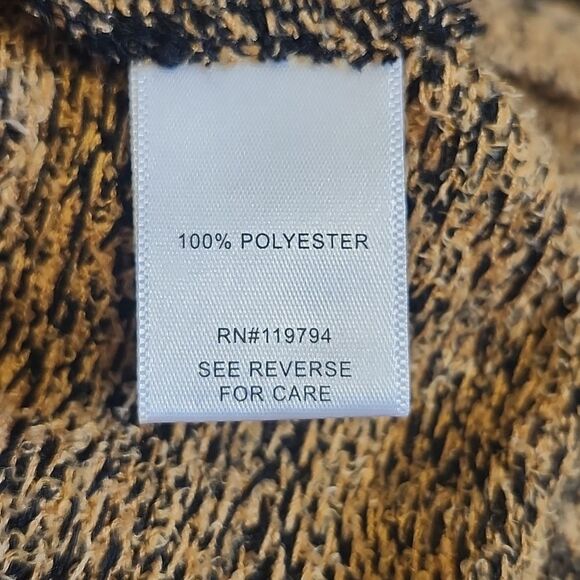 One World Live and Let Live tribal print tan & black open front cardigan, XXL - Picture 6 of 8